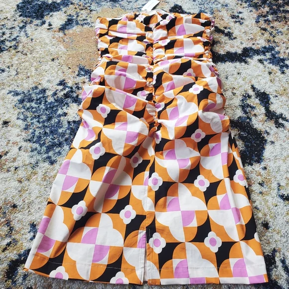 Anthropologie Print Strapless Dress‎ - Picture 5 of 9